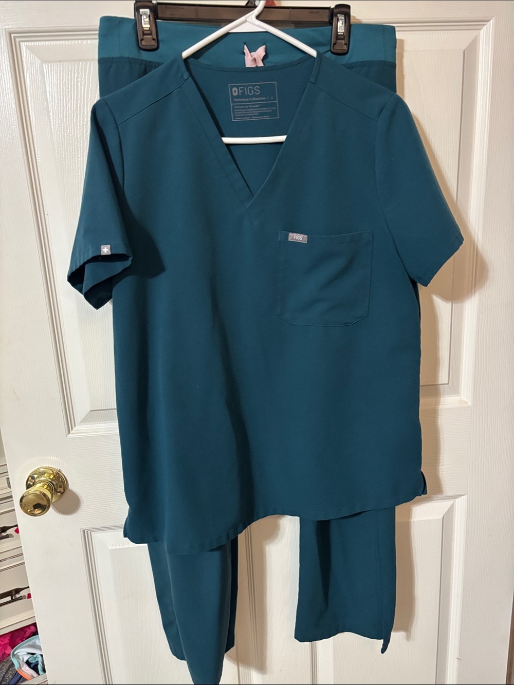 Figs Womens Set in Dark Teal Blue